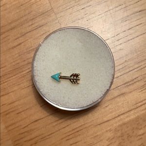 Origami Owl Blue and Gold Arrow Charm